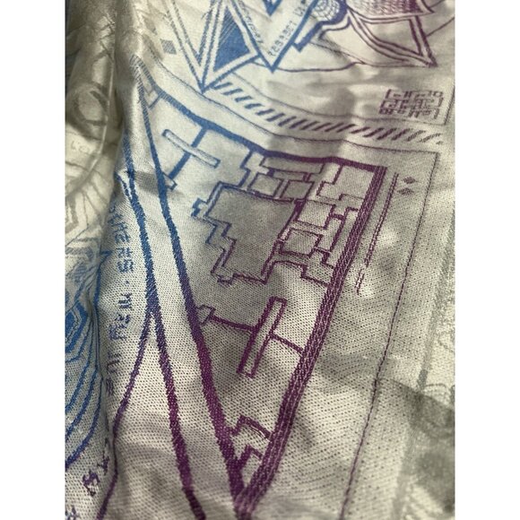 Rage Nation Silver Blue Purple ✦ FESTIVAL SHAWL Scarf  76x28 Inch - Picture 5 of 8